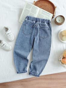 Cute & Versatile Girls (Little) Jeans For Daily Wear - Medium Wash - View 2