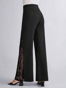 Miaspire Women's Elegant Side Lace Trim Casual Pants,Autumn And Winter Elegant Party Occasion Ladies Elegant Trousers