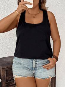 EMERY ROSE Casual Simple Thick Strap Loose Tank Top For Women, Suitable For Summer