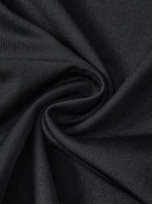 SHEIN Maternity Solid Color Adjustable Waist Short Casual Leggings 3 Sets Leggings Biker Shorts - Black - View 3