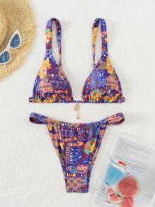Swim Vcay Bộ bikini in họa tiết toàn thân đi biển mùa hè cho nữ - Nhiều màu - Xem 1