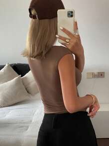 DAZY Slim Fit Sexy Hollow-Out Lace V-Neck Short Sleeve Women T-Shirt