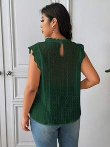 SHEIN Frenchy Camisa de moda de unicolor sin mangas apta para el verano en talla grande