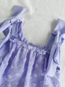 SHEIN 1 pieza Vestido bebé niña con decoración de lazo con recortes - Morado - Ver 6