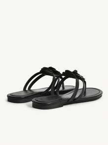 CUCCOO CHICEST Sandalias planas casuales con diseño de flor de camelias 3D para mujer, elegantes chanclas para vacaciones, uso en fiestas románticas y playa, ideal para el Día de San Valentín - Negro - Ver 12