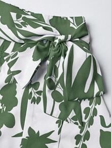 EMERY ROSE Falda con cinturón de mujer, de moda para el verano - Verde - Ver 3