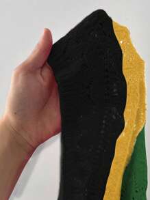 Maweii Plus Size Women V-Neck Hollow-Out Holiday Elegant 2 Pieces Set Winter Fall Autumn - Yellow - View 7