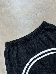 SHEIN Pantaloni cargo casual neri lavati in tessuto per ragazzi adolescenti, gamba dritta con zip, versatili per ogni stagione, stile college