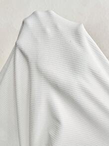 SHEIN 2 件装孕妇夏季简约纽扣前短袖上衣和可调节腰围裤子套装