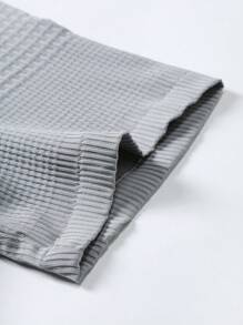 Manfinity Homme 2pcs Men's Summer Casual Solid Color Front Button Short Sleeve Shirt And Shorts Set - Grey - View 3