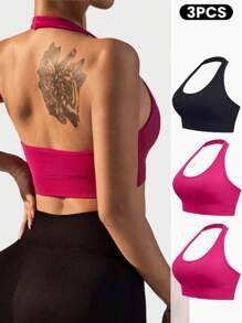 Velisys Velisys Women'sSolid Color Seamless Sports Bras For Daily Workout - Multicolor - View 4