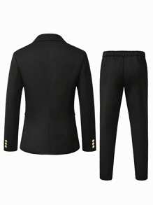 Manfinity Bizformal Set de 2 piezas compuesto por chaqueta de solapa doble botonadura y pantalones, de unicolor para hombre