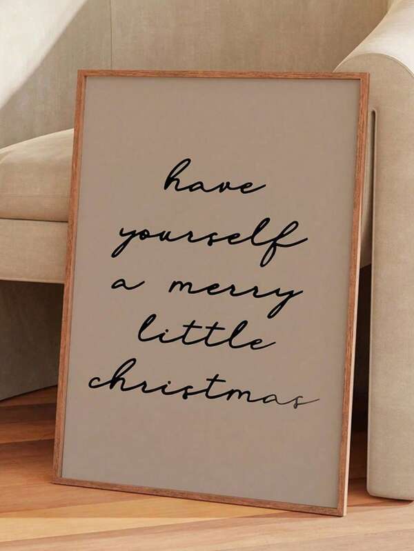 SHEIN 1PC Merry Christmas Farmhouse Wall Art - Modern Minimalist Canvas Print, Unframed Poster For Bedroom And Office Decoration