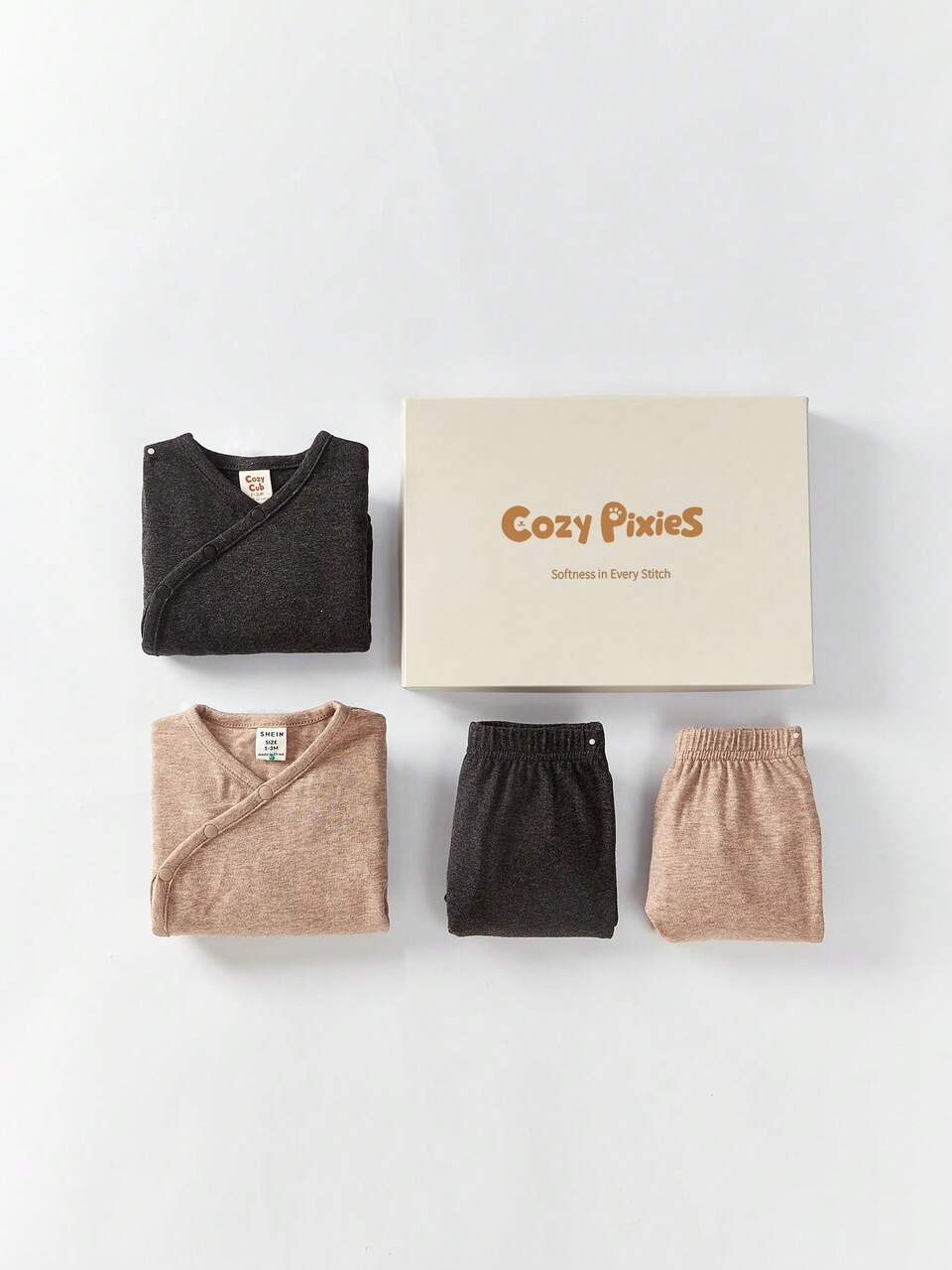 Baby Boy 2pcs Solid Bodysuit & Pants