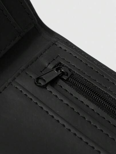 Goth 1 pieza Cartera plegable de moda casual de estilo gótico oscuro con diseño de doble serpiente, monedero con cremallera portátil, bolso de bolsillo de estilo punk unisex