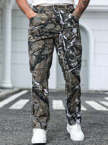 Manfinity LEGND 男士支线印花口袋装饰休闲百搭牛仔裤 - 彩色 - 查看 5