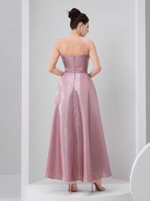 Modelyn Graduation Dresses For Women Formal Ball Gown Dress (Heavy Embroidered), Party Dress, Prom Dress - Dusty Pink - View 3