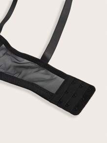 بلايز بحجم كبير وصدريات بدون سلك للملابس الداخلية ، بتصميم بسيط وعادي مناسب للارتداء اليومي - الأسود - مشاهدة 4