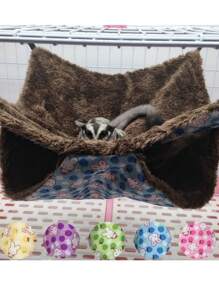 1 buah Hammock Tidur Gantung Hangat Dua Lapis yang Dapat Dilepas dengan Motif Kelinci & Stroberi Kartun Lembut, Cocok untuk Hamster, Sugar Glider, dan Hewan Peliharaan Kecil Lainnya yang Suka Memanjat, untuk Bermain & Tidur, Tersedia Berbagai Pilihan Warna dan Ukuran untuk Musim Gugur/Dingin - MultiWarna - View 1