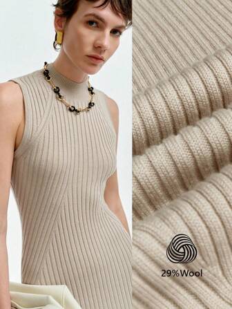 Aalyst 女士优雅纹理镂空针织长款毛衣连衣裙