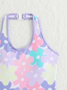 SHEIN Tween Girls Floral One-Piece Swimsuit Swimming Suits For Girls - Multicolor - View 3