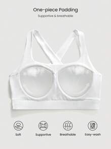 GLOWMODE Quick-Dry Tennis Built-In Cups Pleated Peekaboo Elasticized Waist Dress With Built-In Shorts Side Pockets Low Impact Running Training Workout Gym - White - View 5