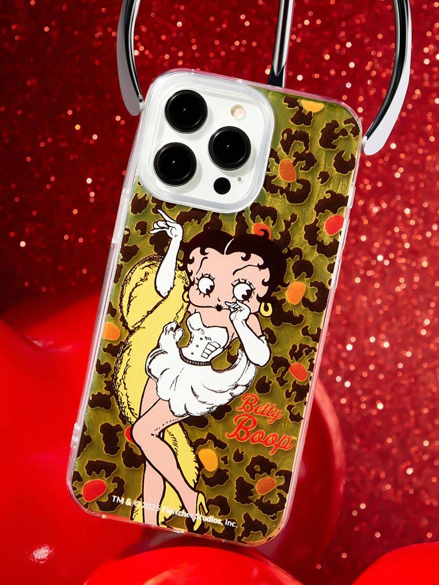 Betty Boop x SHEIN Leopard Print Mobile Phone Case, Fashionable Mobile Phone Case, Compatible With Iphone,Gift Ideas,Party,Holiday,Valentine's Day