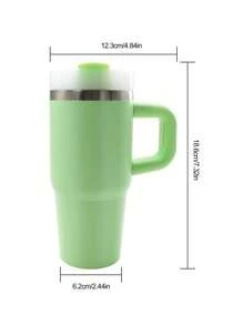 1pc 14oz Tumbler With Handle And Staw,Stainless Steel Double Wall Insulated Cup, , For Tumbler Heat Press Sublimation Oven Printing, Holiday Gift, Outdoor Sports, Travel Camping
