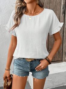 EMERY ROSE 一件式简约现代休闲波西米亚衬衫 - 白色 - 查看 3