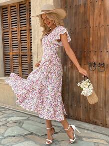 Breezaya Đầm Maxi In Hoa Phong Cách Quấn Cho Nữ - Nhiều màu - Xem 4