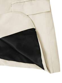 Calvornis 男士纯色通勤西装、夹克和裤子套装 - 米色 - 查看 4