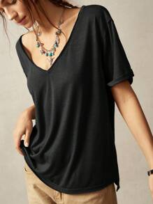 Bohemela 夏季大码休闲纯色短袖T恤