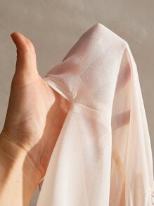 Firerie Women's Blush Pink Chiffon Shirred Sleeveless Blouse Top,Summer Elegant Brunch Lightweight Fabric Shirt For Commuting, Vacation,Beach,Wedding - Baby Pink - View 7