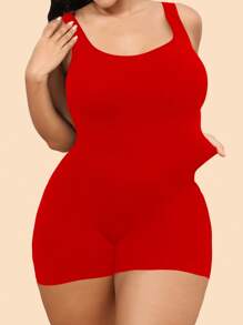 1 Stück Damen Bodysuit Shorts in Große Größen nahtlos einfarbig