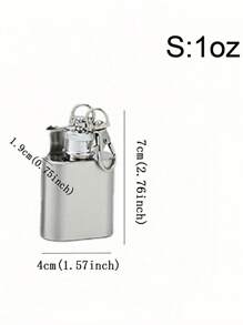 1pc Silver Stainless Steel Outdoor Camping Portable Hip Flask For Liquor