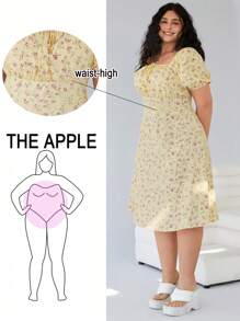 Solflare Plus Size Women Beach Vacation Outfits,Yellow Women Dresses,Front-Tie Short Sleeve All-Over Floral Print Casual Short Dress,Spring Summer Clothes,Beach Dress Sundress,Holiday Outfits Boho