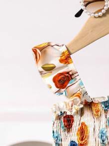 Baby Girls Sleeveless Square Neck Floral Print Jumpsuit: Adorable Shirred Long Jumpsuit For Summer - Multicolor - View 7