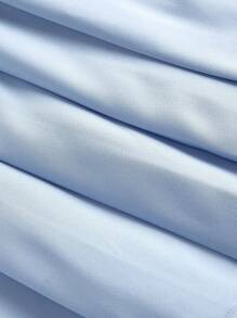 SHEIN MOD 大码女式蓝色 V 领泡泡袖休闲中长连衣裙母亲节连衣裙 7 月 4 日服装连衣裙毕业裙娃娃裙毕业裙文艺复兴博览会休闲夏装夏季长裙夏威夷女装文艺复兴博览会夏季女装端庄连衣裙花裙、女士生日礼服 - 藍色 - 查看 4