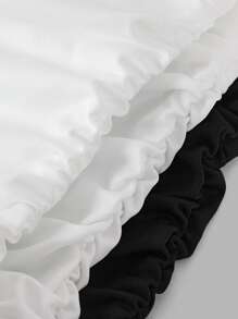 SHEIN Tween Girls 3pcs Seamless Ruched Non-Slip Strapless Tube Top - Black and White - View 7