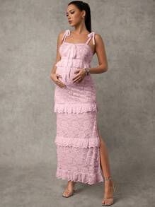 MaterniChic Maternity Sleeveless Solid Color Dress, Fashionable For Summer