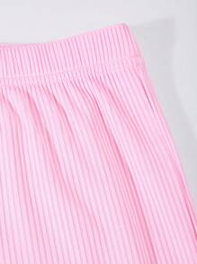 3pcs Tween Girls' Light Weight Long Sleeve Shirt With Camisole And Pants Set, Casual Comfortable Outfit For Spring/Summer - Pink - View 6