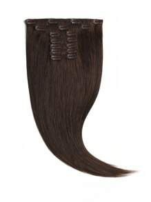 Extensiones de cabello 100% de cabello humano Remy con clips, de 20 pulgadas. Extensiones de cabello con clips invisibles, naturales y rectos para mujeres #4 - S4 - Ver 7