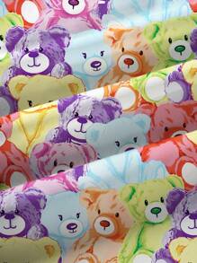 PopScrub Scrub Top With Cute Colorful Bear Print, Bear Pattern V-Neck Short Sleeve Shirt For Women, Summer Scrub Uniform Print V Neck Frosted Scrub Top, Casual Short Sleeve Work Wear, Women Sweetheart V-Neck Ruched Blouse, Women Short Sleeve V-Neck Nurse Uniform Shirt With 2 Pockets, Soft Stretchy Ruched Graphic Tee - Multicolor - View 6