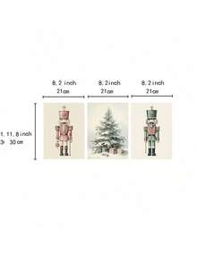 Nutcrackers Set Of 3 Christmas Prints Canvas Poster Holiday Wall Decor Vintage Xmas Printable Christmas Decorations Unframed
