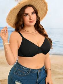 Swim Lushoire 大码女士时尚泳衣上衣带钢圈，适合夏季