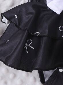 Souflis Souflis Baby Girl Bow Print Halter Top And Multi-Ruffle Edge Skort Fashion Set - Black - View 4