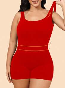 1 Stück Damen Bodysuit Shorts in Große Größen nahtlos einfarbig