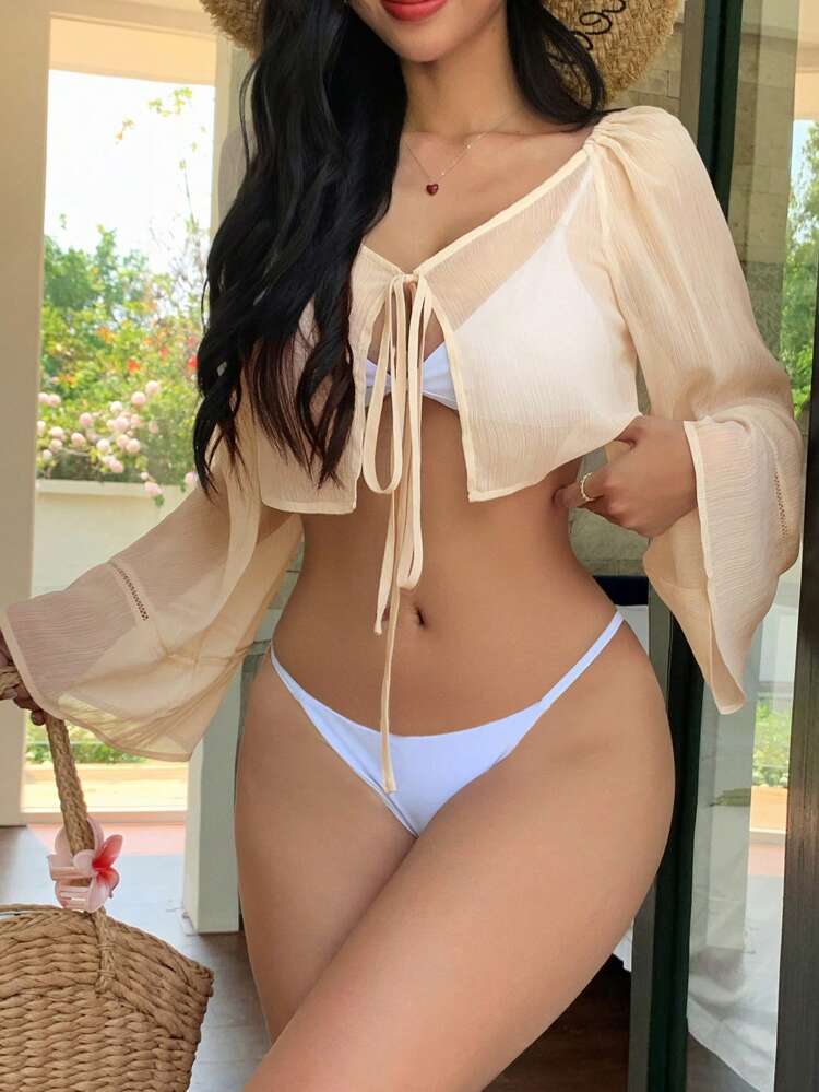 Women's Sexy Sheer Chiffon Beach Cover Up, Spring/Summer Vacation