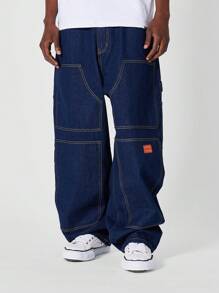 Loose Fit Baggy Carpenter Jean - Blue - View 2