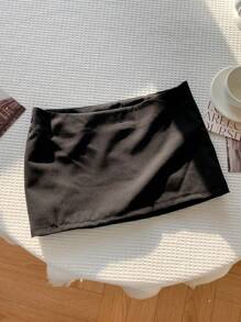 Comfortcana Ladies' Summer Casual Solid Color Low Waist Mini Skirt